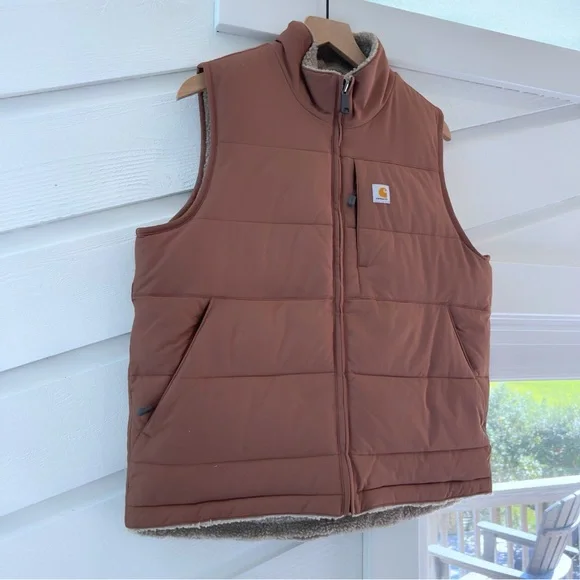 Carhartt Women’s Reversible Montana Vest Relaxed Fit Insulated Nutmeg Brown - Picture 3 of 8